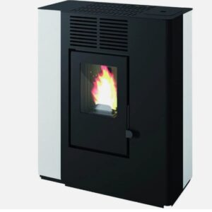 Punto Fuoco Stufa a pellet NELLA doppia canalizzazione Bianco 9,2 Kw