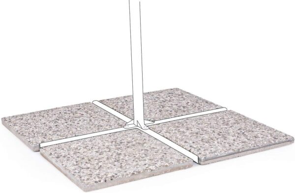 MATTONE IN CEMENTO 40X40 BASE OMBRELLONE CIOTTOLATO BIANCO - immagine 2