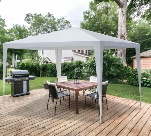 GAZEBO WAN ESTENSIBILE 3X3 IN FERRO E POLIETILENEE BIANCO FDM-JU-006 - immagine 2