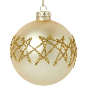 BIZZOTTO SFERA NATALE VETRO EMBELLISH CHAMPAGNE