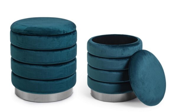 BIZZOTTO POUF CONTENITORE DARINA NAVYUS SET 2PZ 0720590 - immagine 4