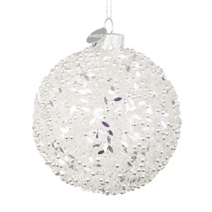 BIZZOTTO SFERA NATALE VETRO REFLECTION BIANCO D80 ART.0934281
