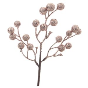 BIZZOTTO PICK MIRANDA BACCHE ORO ROSA H20CM NATALE 0934924