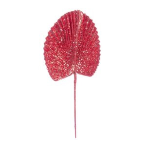 BIZZOTTO FOGLIA VENTAGLIO ROSSO H52 NATALE ART. 0939525