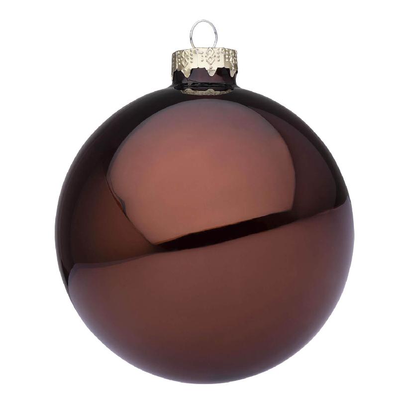 BIZZOTTO  SFERA NATALE VETRO MARRONE TRONCO LUCIDO S4625