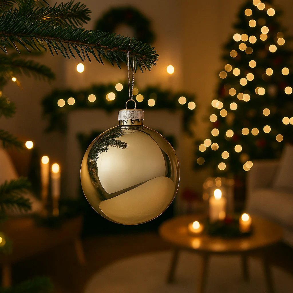 BIZZOTTO SFERA NATALE VETRO CHAMPAGNE CHIARO LUCIDO - immagine 2