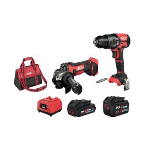SET AVVITATORE + SMERIGLIATRICE SKIL 20V 4.0AH 2 BATT+CARICABAT+BORS