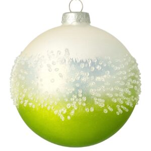 BIZZOTTO SFERA NATALE VETRO ADORN VERDE-BIANCO