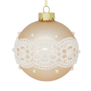 BIZZOTTO SFERA NATALE VETRO LACE D80 CHAMPAGNE 0930507