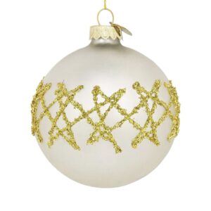 BIZZOTTO SFERA NATALE VETRO EMBELLISH BIANCO