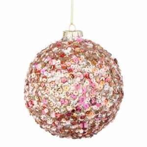 BIZZOTTO SFERA NATALE VETRO GLOW ROSA