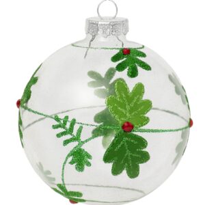 BIZZOTTO SFERA NATALE VETRO BERRIES TRASPARENTE D100 ART.0937658