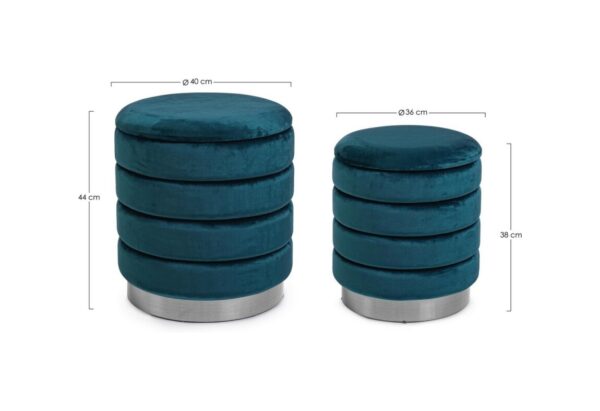 BIZZOTTO POUF CONTENITORE DARINA NAVYUS SET 2PZ 0720590 - immagine 3