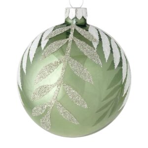BIZZOTTO SFERA NATALE VETRO VERDE GLITTERATA D80 03930704