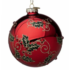 BIZZOTTO SFERA NATALE VETRO ZAIDA ROSSO D100 ART.0930521