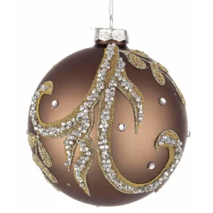 BIZZOTTO SFERA NATALE VETRO DROPLET MARRONE