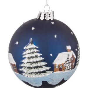 BIZZOTTO SFERA NATALE VETRO VILLAGE BLU