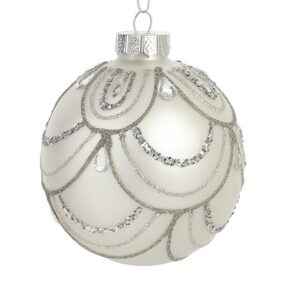 BIZZOTTO SFERA NATALE VETRO LAVISH BIANCA D80 0930496