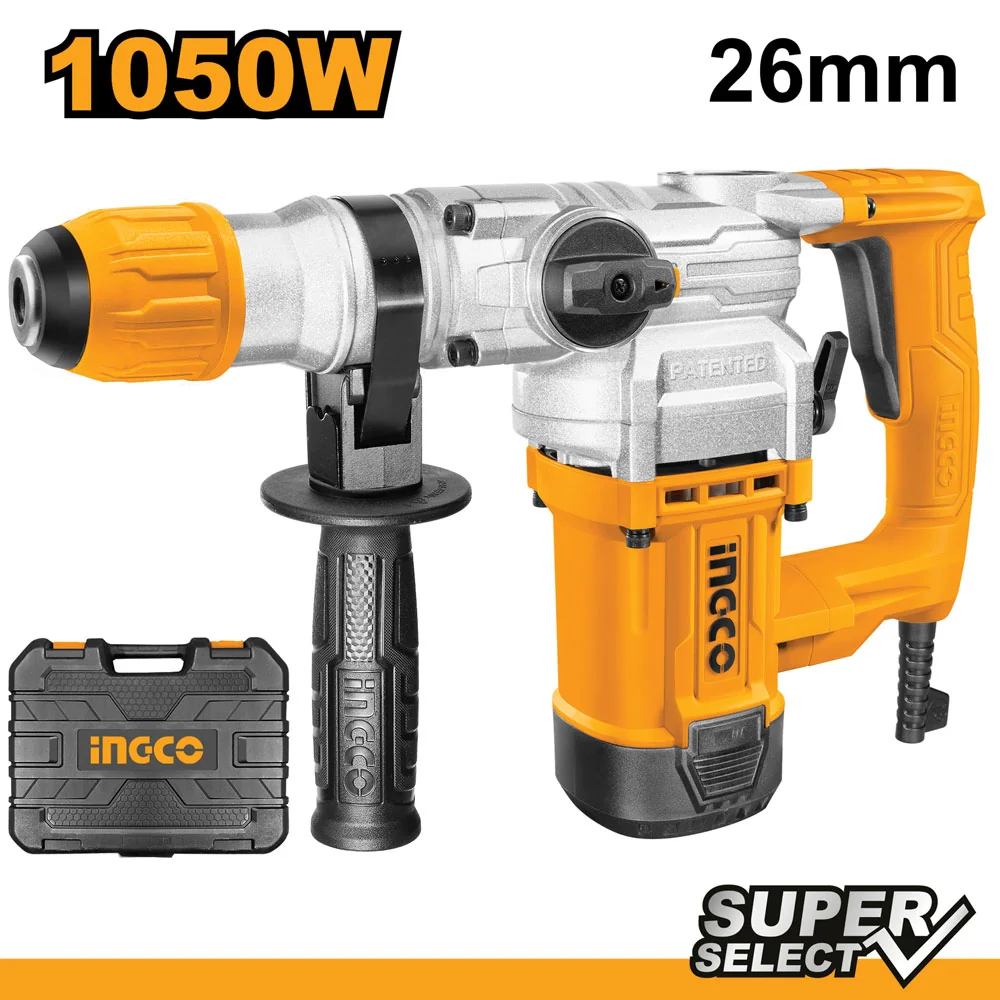 INGCO 3 IN 1 TRAPANO TASSELLATORE DEMOLITORE 1050W RH10506 - immagine 2