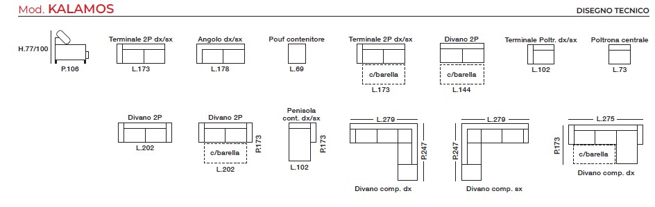 DIVANO ANGOLARE KALAMOS TESS MUNICH CON POUFF STACC - immagine 2