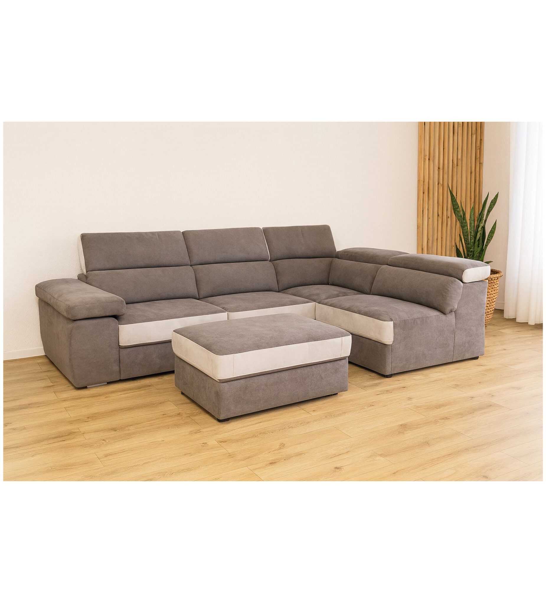 DIVANO ANGOLARE KALAMOS TESS MUNICH CON POUFF STACC