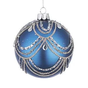 BIZZOTTO SFERA NATALE VETRO LAVISH BLU D80 0930490