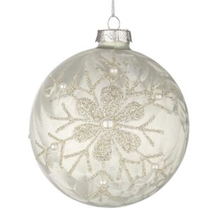 BIZZOTTO SFERA NATALE VETRO CAMILLA BIANCO D80 ART.0937686
