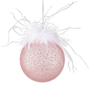 BIZZOTTO PENDAGLIO NATALE VETRO PLUMETTE ROSA