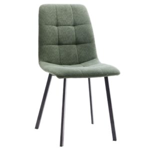 SEDIA JADE VERDE  IN TESSUTO CON GAMBE METALLO NERO