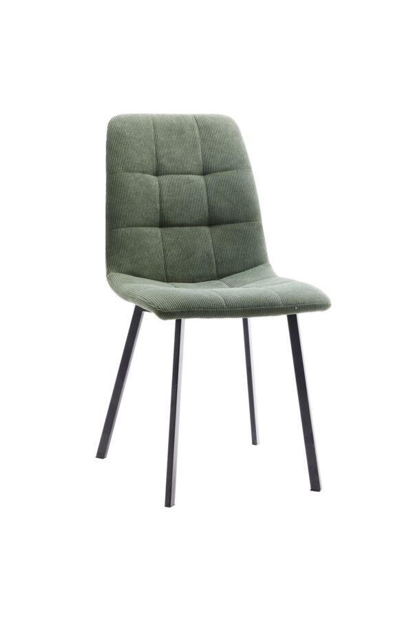 SEDIA JADE VERDE  IN TESSUTO CON GAMBE METALLO NERO