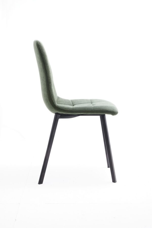 SEDIA JADE VERDE  IN TESSUTO CON GAMBE METALLO NERO - immagine 3