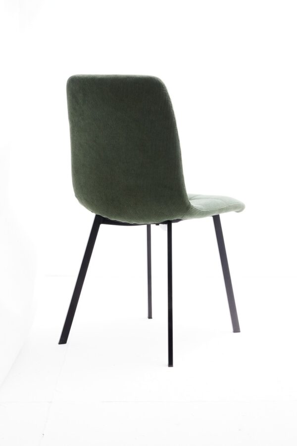 SEDIA JADE VERDE  IN TESSUTO CON GAMBE METALLO NERO - immagine 4