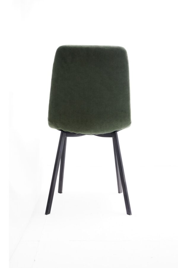 SEDIA JADE VERDE  IN TESSUTO CON GAMBE METALLO NERO - immagine 5