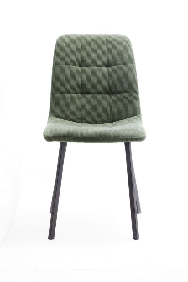 SEDIA JADE VERDE  IN TESSUTO CON GAMBE METALLO NERO - immagine 6