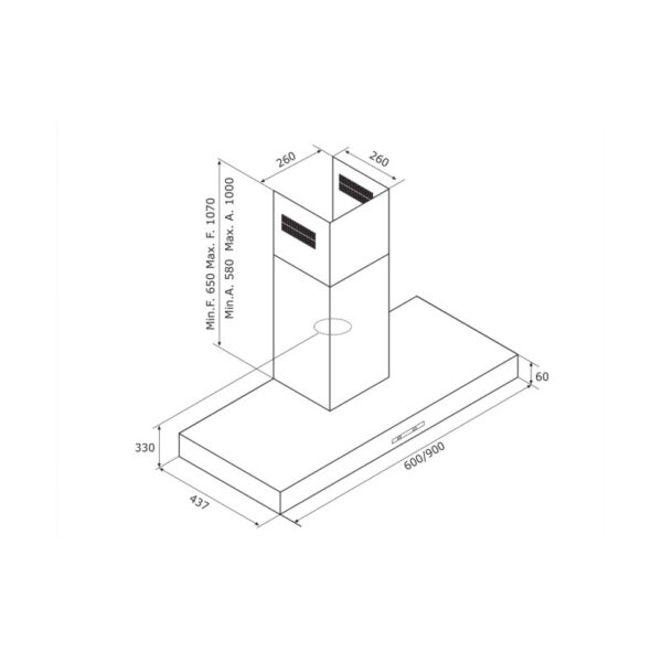 AIRFORCE CAPPA 60CM F53D2 INOX CFF53D26024 - immagine 2
