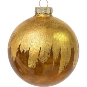 BIZZOTTO SFERA NATALE VETRO PAINT MARRONE-ORO