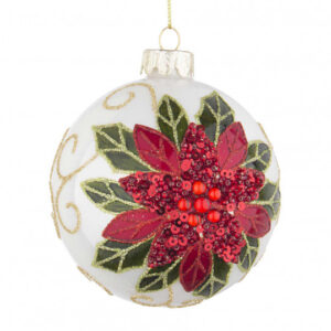 BIZZOTTO SFERA NATALE VETRO POINSEZIA D80 ART.0934351