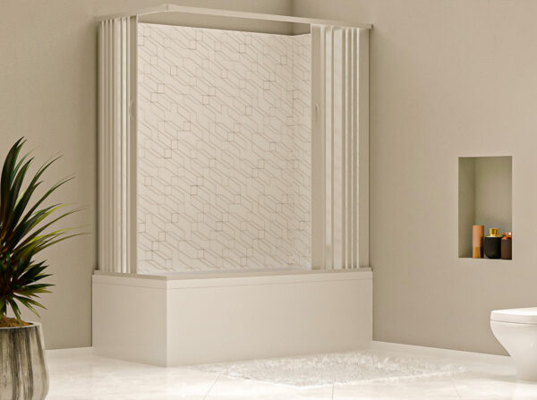 VENTANA BOX DOCCIA ANGOLI SOPRA VASCA MODELLO TENERIFE BIANCO 80X155