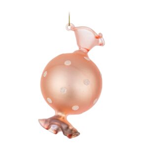 BIZZOTTO PENDAGLIO NATALE VETRO SUGARY ORO ROSA 6.5X12 ART.0937277