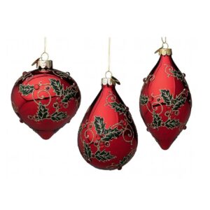 BIZZOTTO PENDAGLIO NATALE VETRO ZAIDA ROSSO ASS ART.0930522