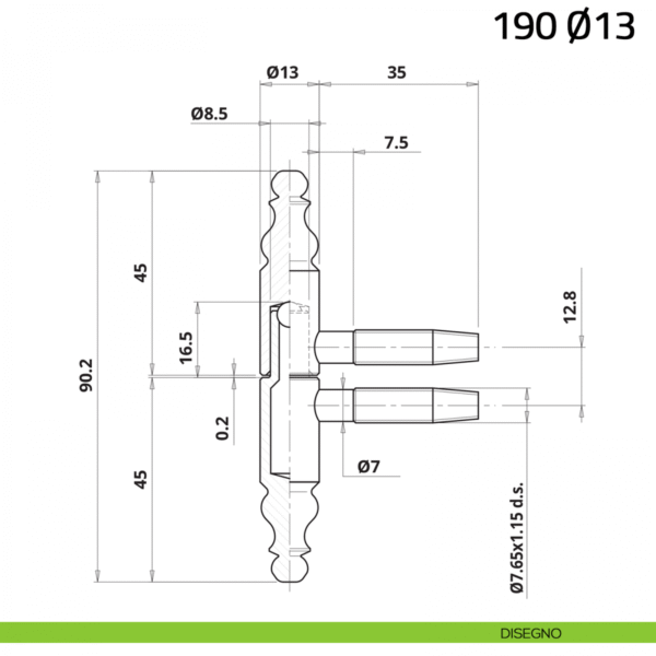 AGB CERNIERA PER LEGNO ANUBA DA 13 OTTONE STILE BAROCCO - immagine 3