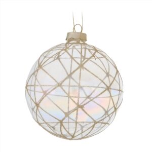 BIZZOTTO SFERA NATALE VETRO PRISM IRIDESCENTE ROMBI D100 ART.0937641