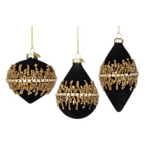 BIZZOTTO PENDAGLIO NATALE VETRO LUXURY NERO ASS3 ART.0937505