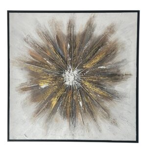 QUADRO CON CORNICE NERA BIANCO E ORO ESPLOSIONE