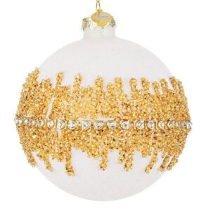 BIZZOTTO SFERA NATALE VETRO LUXURY BIANCO