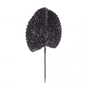 BIZZOTTO FOGLIA VENTAGLIO NERO H52 NATALE ART. 0939526