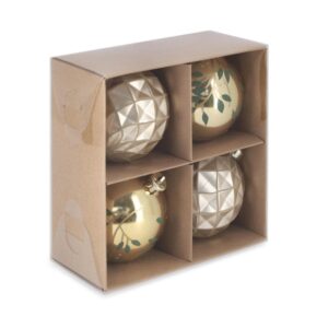 BIZZOTTO SET 4PZ SFERA NATALIZIA JOE MIX ORO Ø80MM 0975217