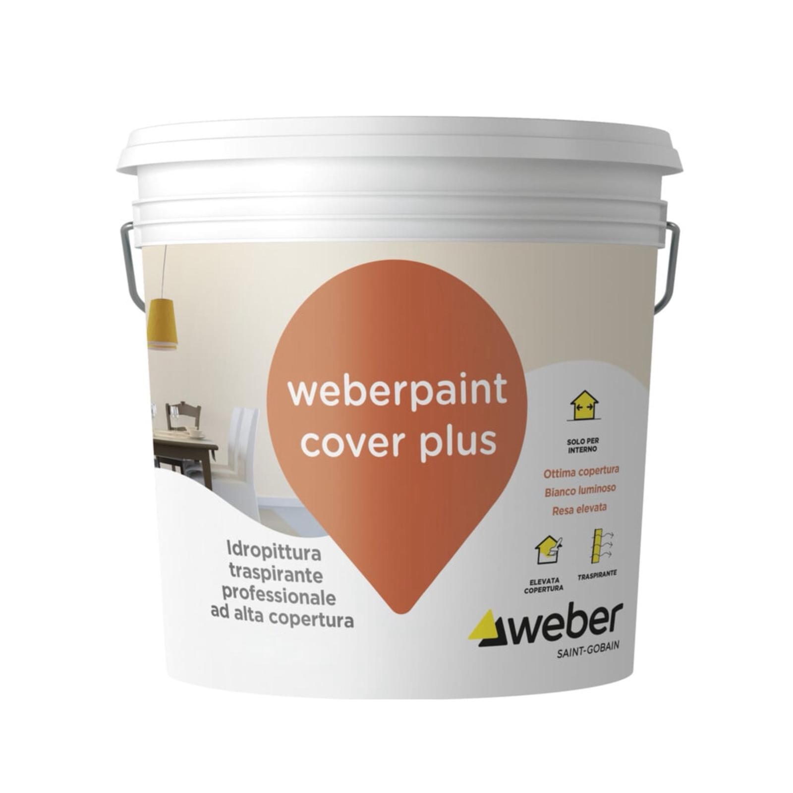 WEBERPAINT IDROPITTURA COVER PLUS 4LT BIANCO O COLORATO 5200941896