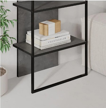 LIBRERIA ARCHY RETRO GREY 5 RIPIANI 53X31.7X180CM - immagine 2