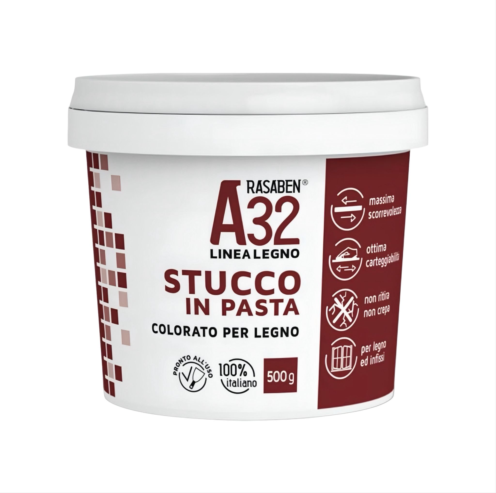 STUCCO A32 IN PASTA PER LEGNO NOCE SCURO 500G